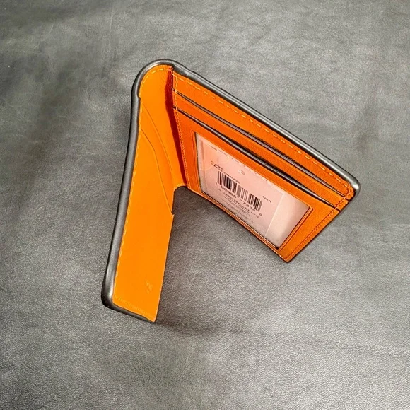 Coach Leather Wallet Pocket Organizer Orange NWT - Picture 2 of 5